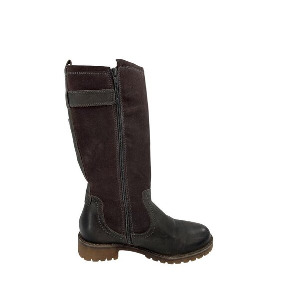 Bulle Dry Womens Gray Leather‎ Suede Knee-High Boots Shearling - Picture 3 of 9